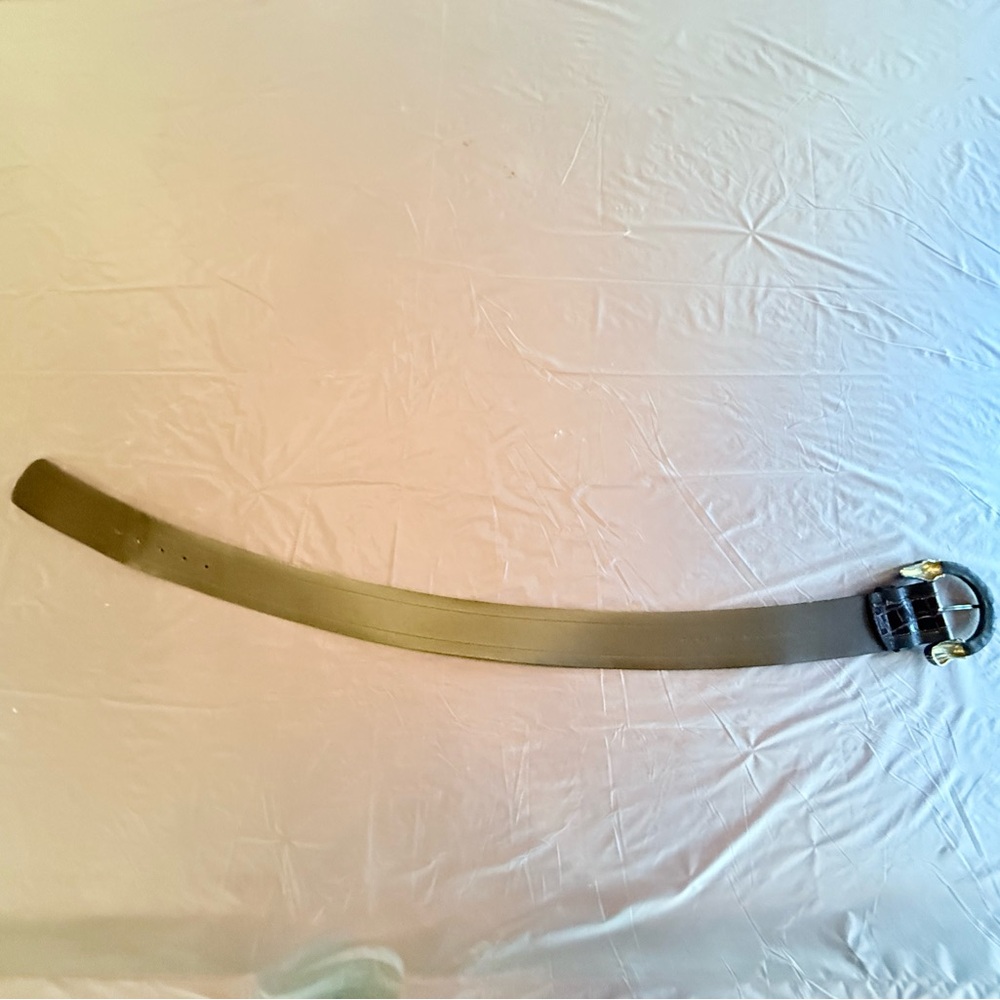 Carlisle Brown Croc/Leather Belt with Alligator Buckle Size Medium MSRP $348 - Picture 10 of 10